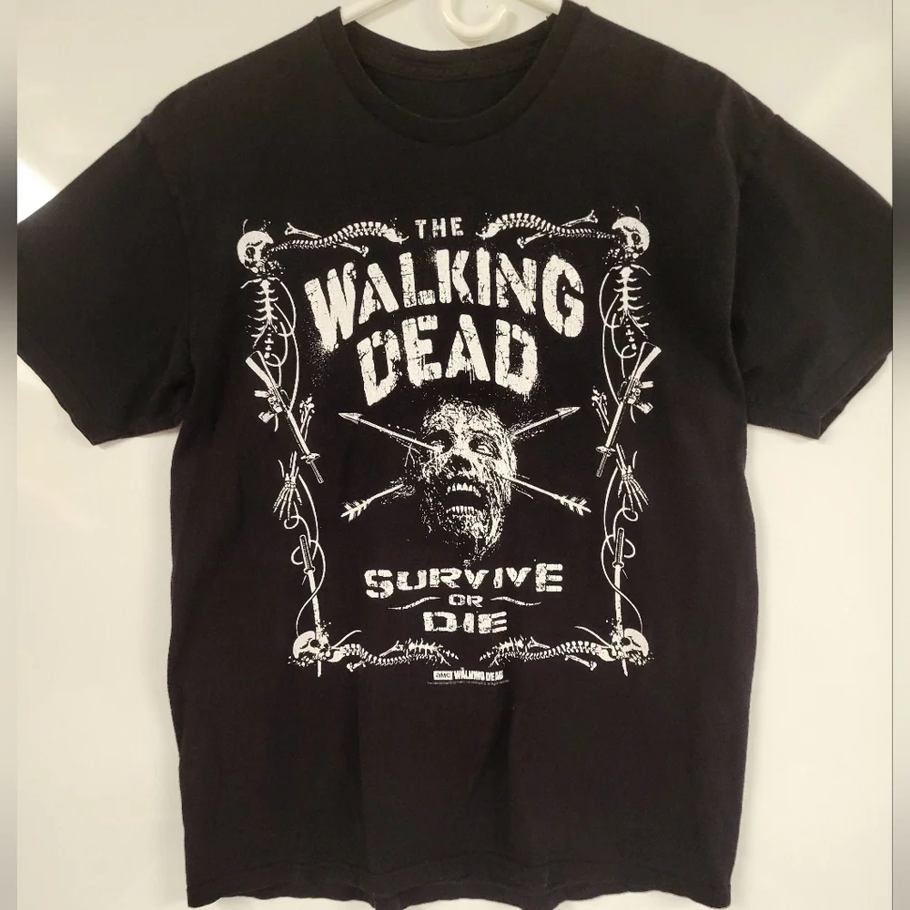 The Walking Dead Bundle: Two Black LARGE T-shirts Bundle. Grunge Skulls Zombies - Picture 8 of 8